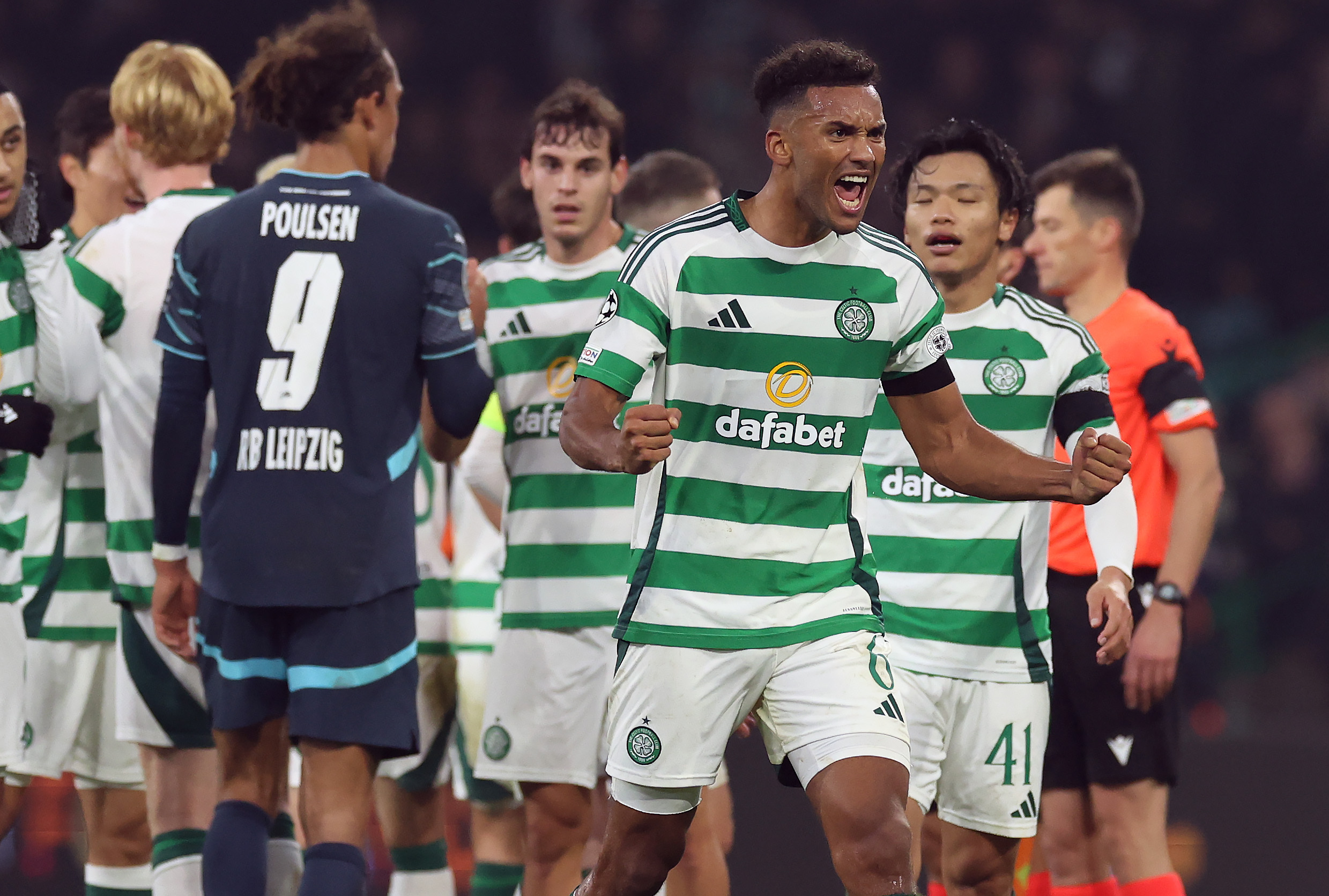 Auston Trusty celebrates