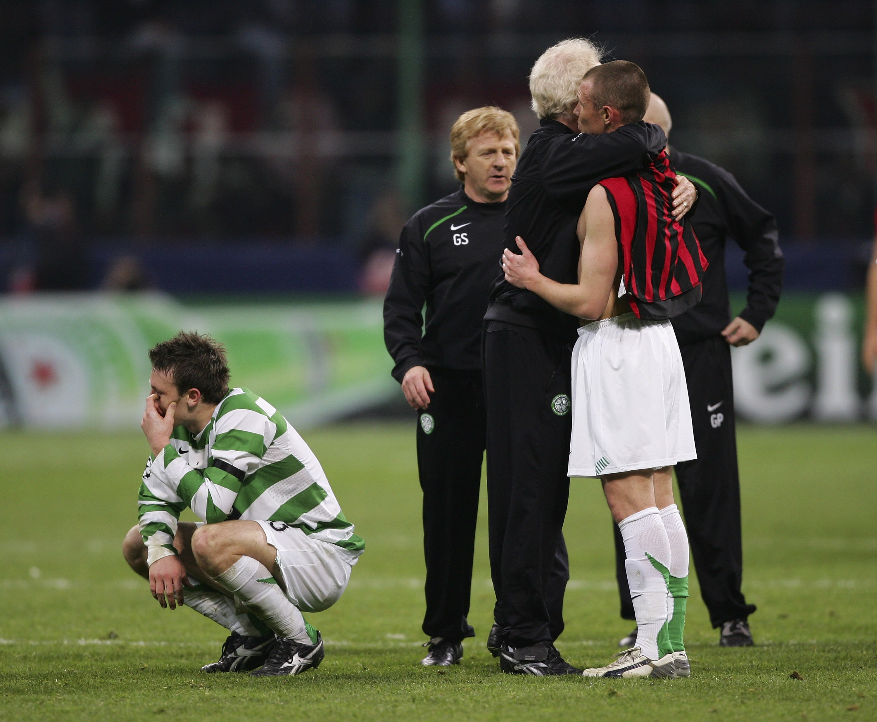 Lee Naylor of Celtic is distraught