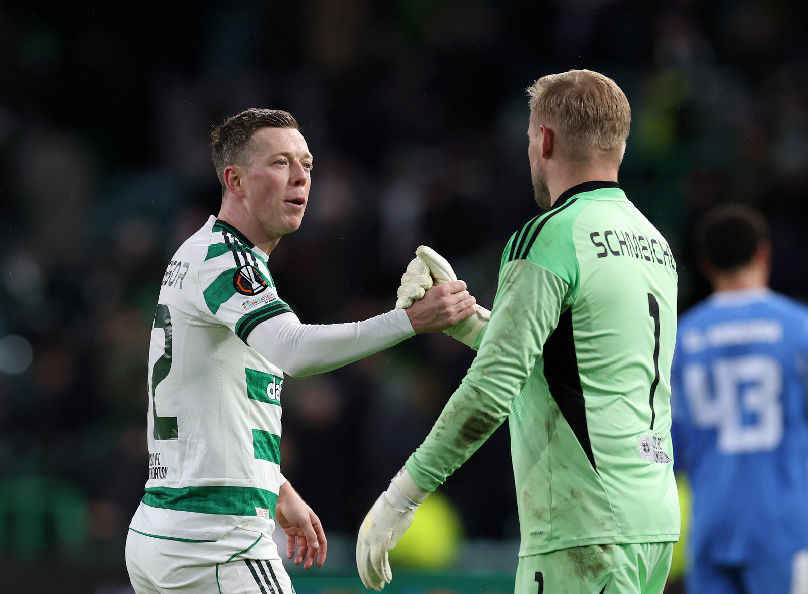 Callum McGregor and Kasper Schmeichel of Celtic