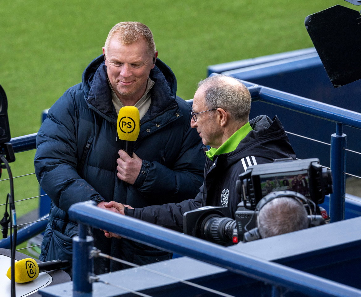 Neil Lennon and Martin O'Neill at Hampden