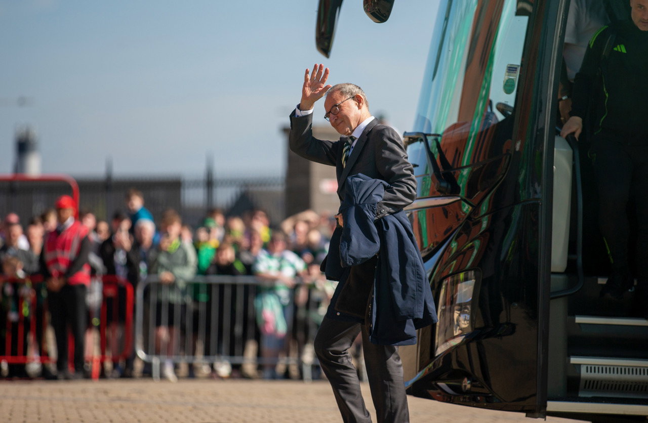 Martin O'Neill arrives at Celtic Park