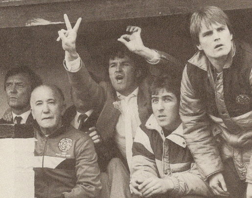 Davie Provan gets the latest score message out to the players