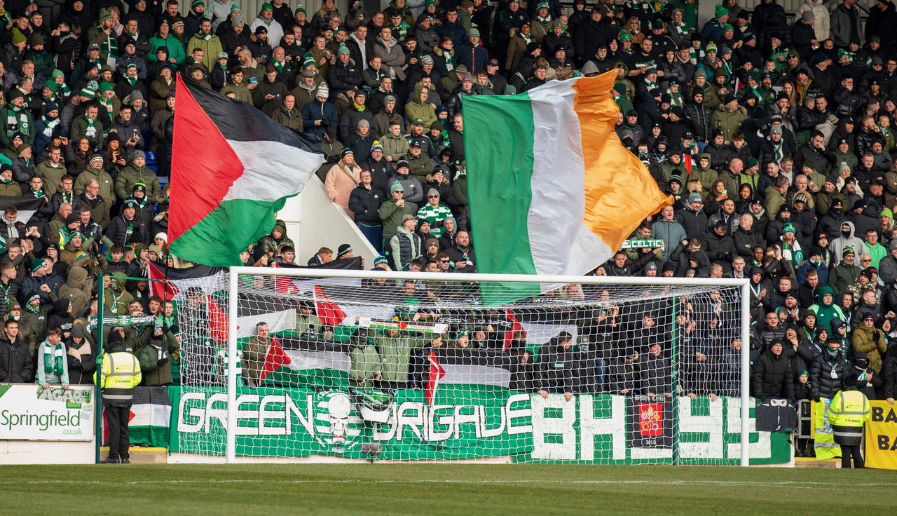 Celtic support at McDiarmid Park. 