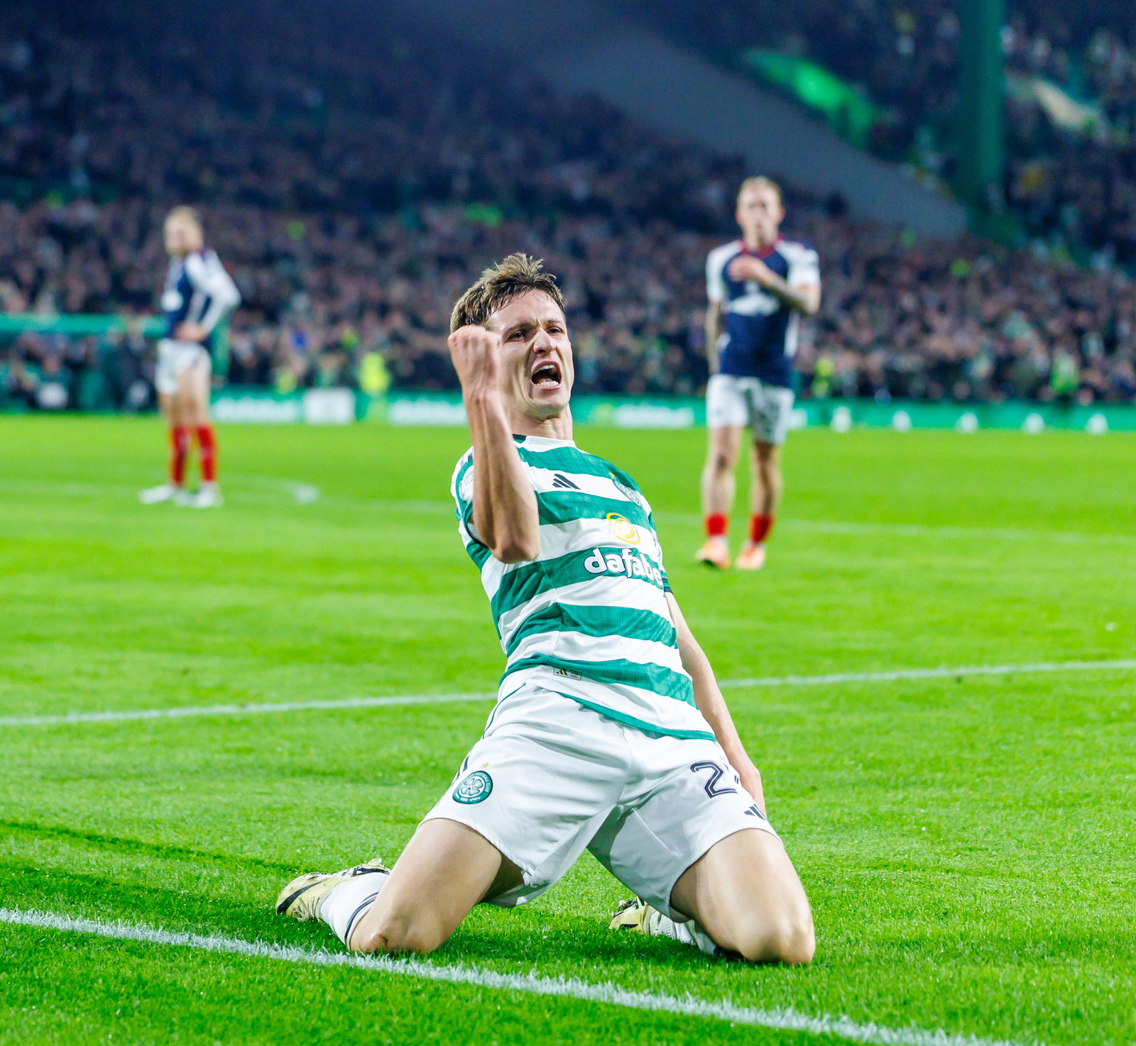 Johnny Kenny celebrates. Celtic v Falkirk.